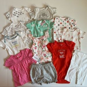 Carter’s 12 piece onzies, pants and shorts set 3mo
